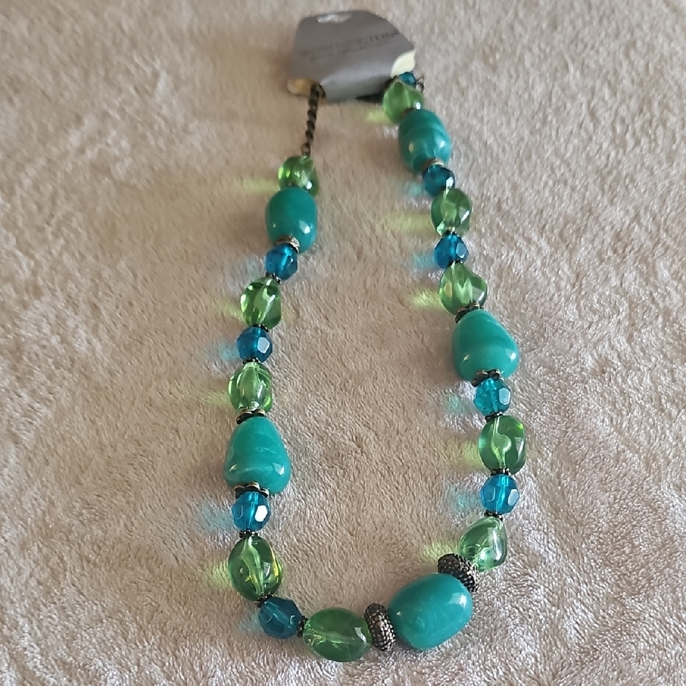 Worthington Turquoise and Teal Beaded Necklace - New Old Stock